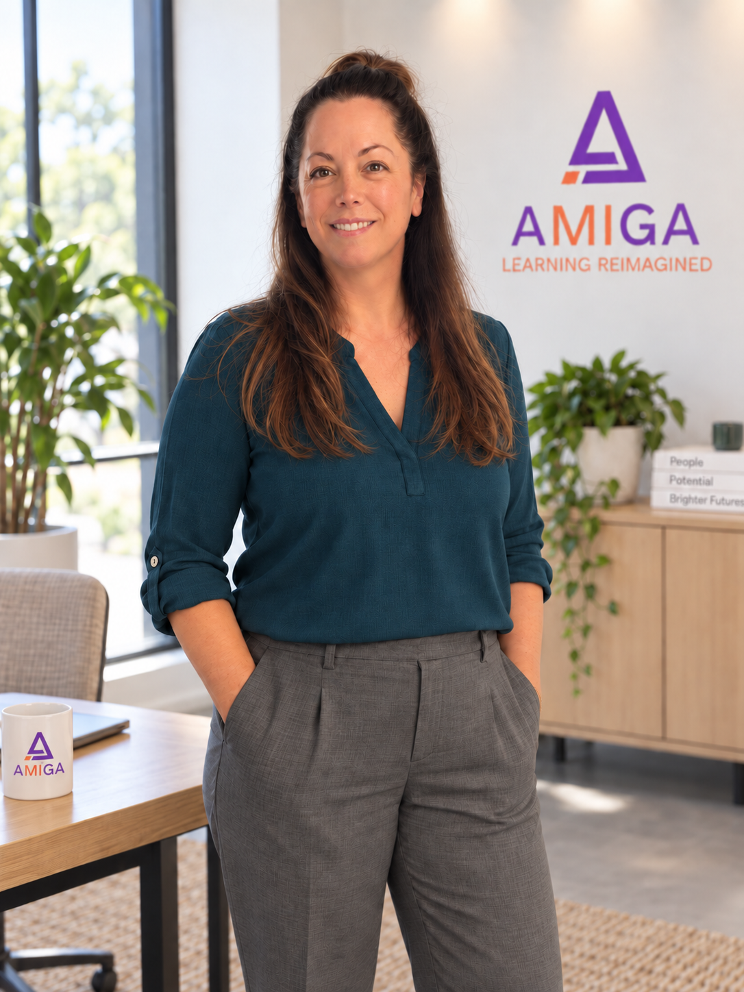 AMIGA team member in the AMIGA office.