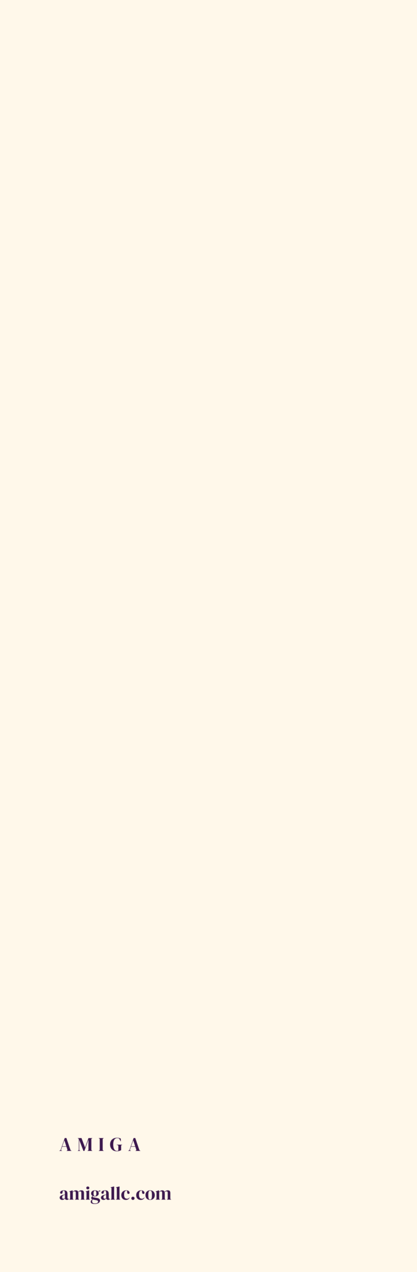 Ivory bookmark reverse with AMIGA branding and room for a personal note