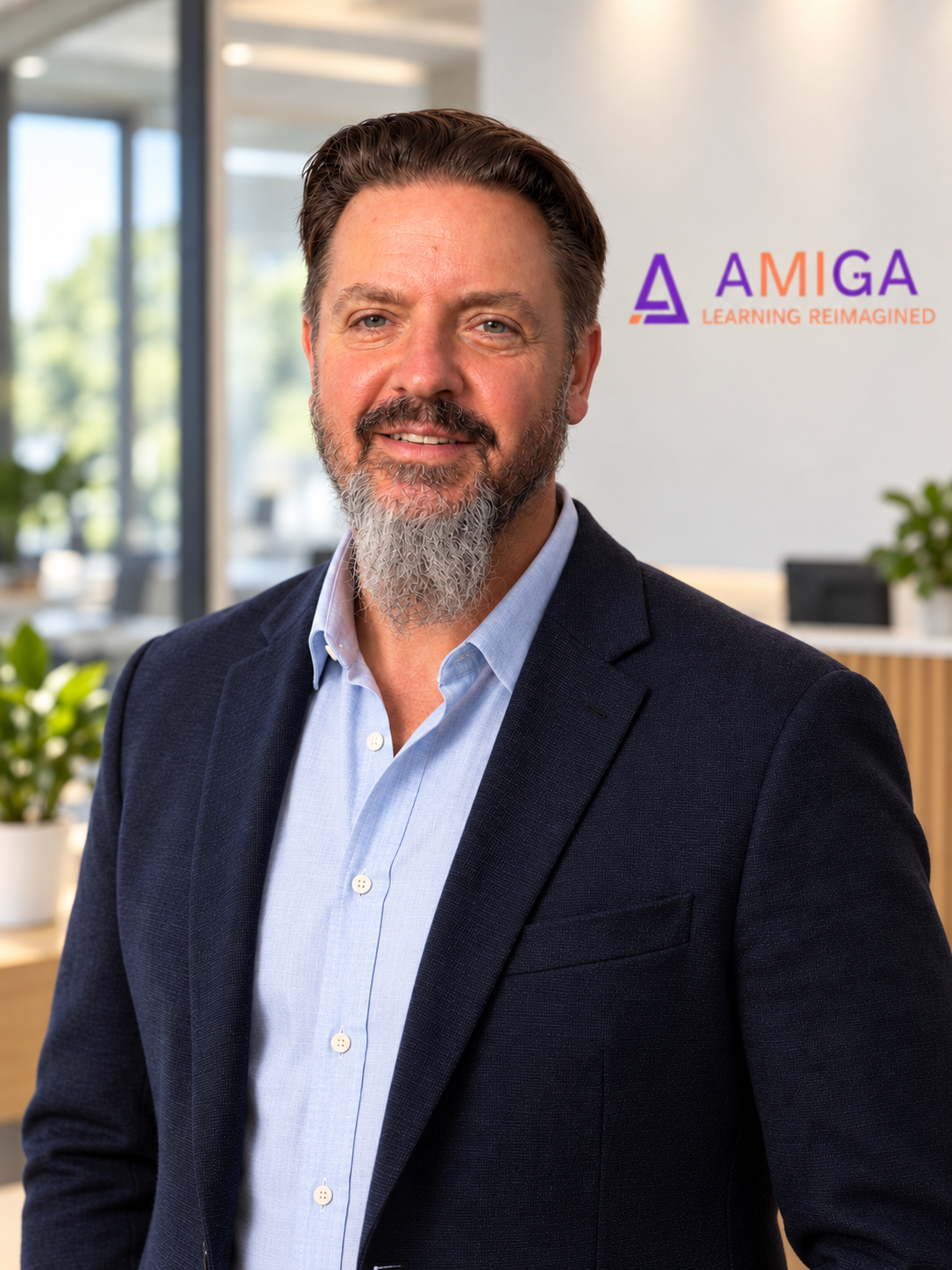 AMIGA team member in the AMIGA office.