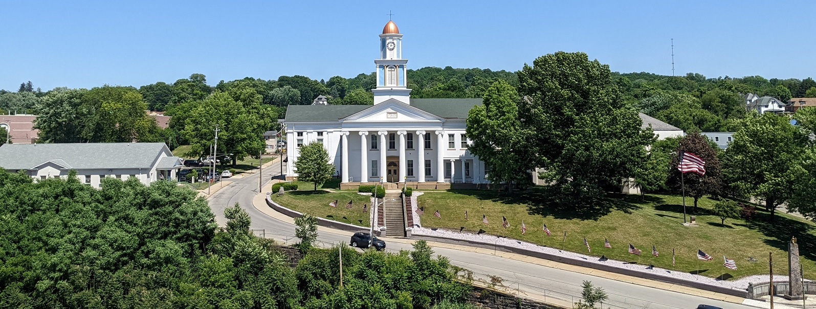 Lawrence County Government Center and surrounding grounds in New Castle, Pennsylvania.